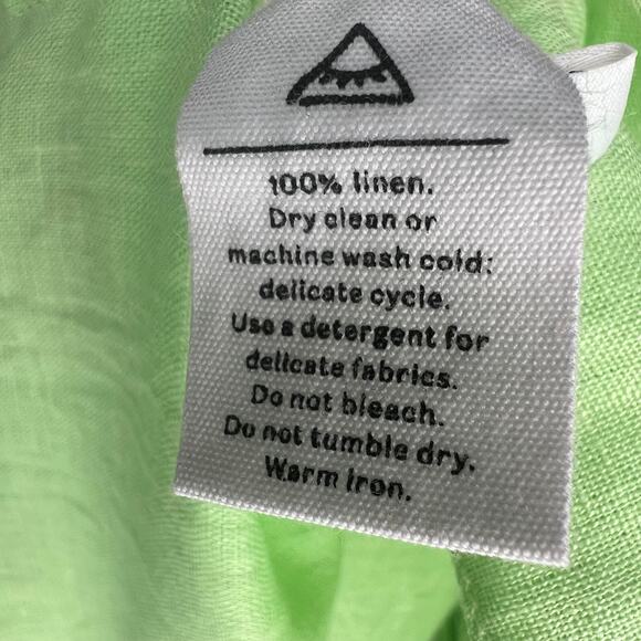 Sleeper Lime Green Linen Midi Nightgown Dress Size Small - Picture 6 of 10